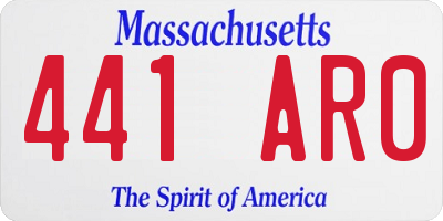 MA license plate 441AR0