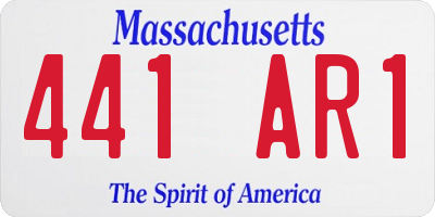 MA license plate 441AR1