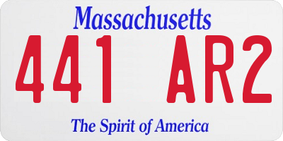MA license plate 441AR2