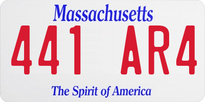 MA license plate 441AR4