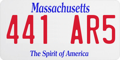MA license plate 441AR5