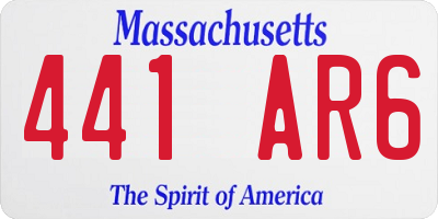 MA license plate 441AR6