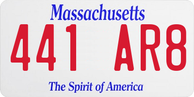 MA license plate 441AR8