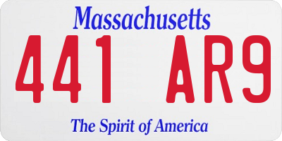 MA license plate 441AR9