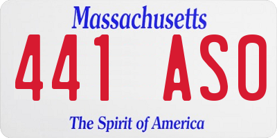 MA license plate 441AS0