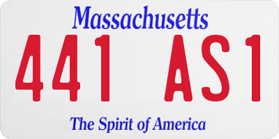 MA license plate 441AS1