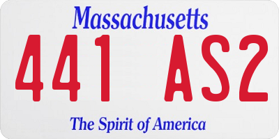 MA license plate 441AS2