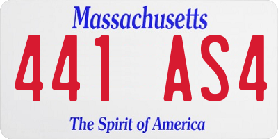 MA license plate 441AS4