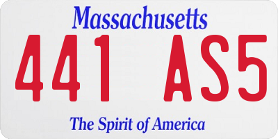 MA license plate 441AS5