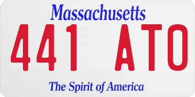 MA license plate 441AT0