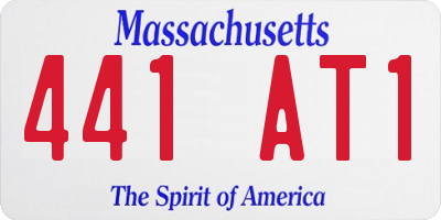 MA license plate 441AT1