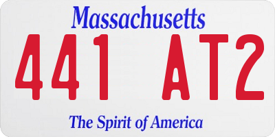 MA license plate 441AT2