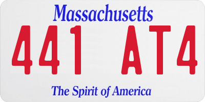 MA license plate 441AT4