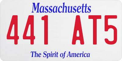 MA license plate 441AT5