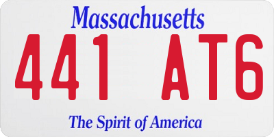 MA license plate 441AT6