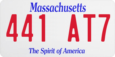 MA license plate 441AT7