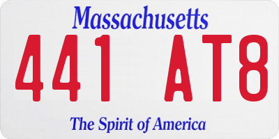 MA license plate 441AT8
