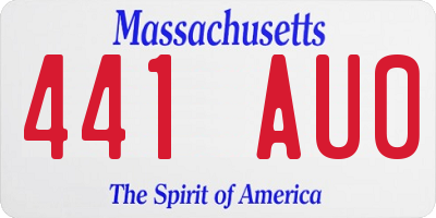 MA license plate 441AU0