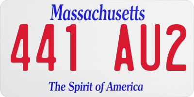MA license plate 441AU2