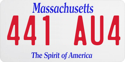 MA license plate 441AU4