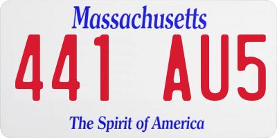 MA license plate 441AU5