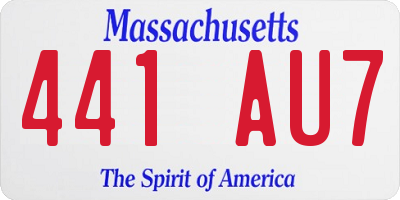 MA license plate 441AU7