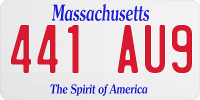 MA license plate 441AU9