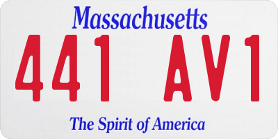 MA license plate 441AV1