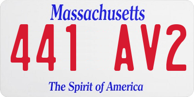 MA license plate 441AV2
