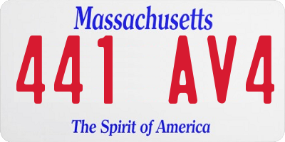 MA license plate 441AV4