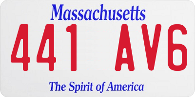 MA license plate 441AV6