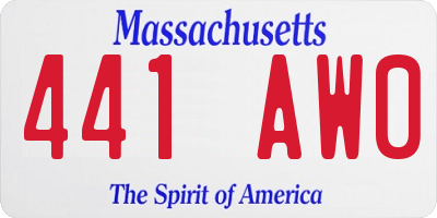 MA license plate 441AW0