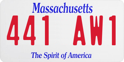 MA license plate 441AW1
