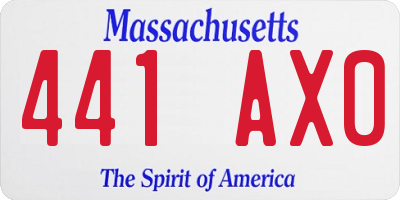 MA license plate 441AX0