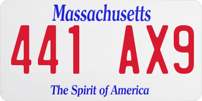 MA license plate 441AX9