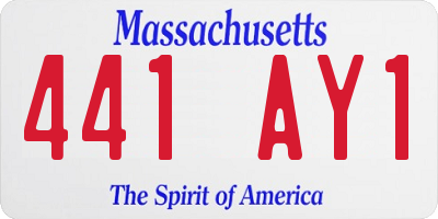 MA license plate 441AY1