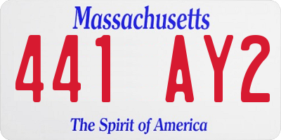 MA license plate 441AY2