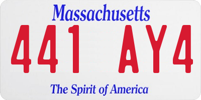 MA license plate 441AY4