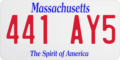 MA license plate 441AY5