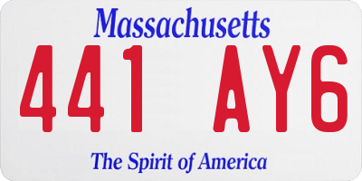 MA license plate 441AY6