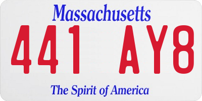 MA license plate 441AY8