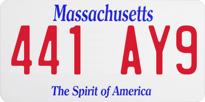 MA license plate 441AY9