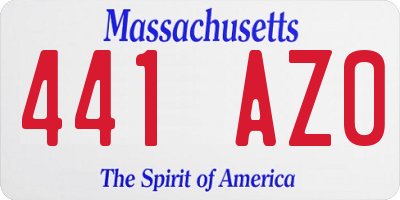 MA license plate 441AZ0