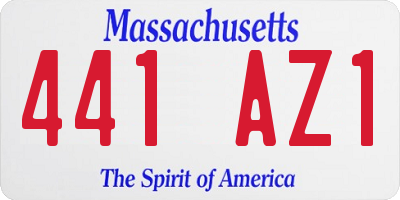MA license plate 441AZ1