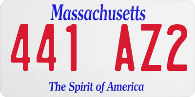 MA license plate 441AZ2