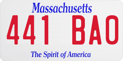 MA license plate 441BA0