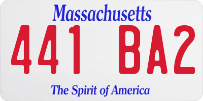 MA license plate 441BA2