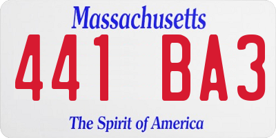 MA license plate 441BA3