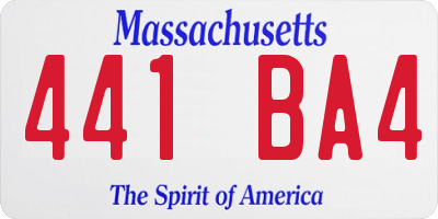 MA license plate 441BA4
