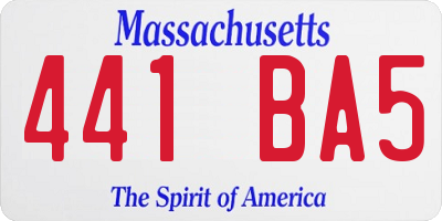 MA license plate 441BA5